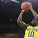 Tim Hardaway Jr. shoots a three-pointer as the Michigan men's basketball team took on Bradley at Crisler Arena Thursday December 22, 2011. Michigan won the game 77-66. Jeff Sainlar I AnnArbor.com